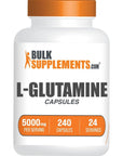 BULKSUPPLEMENTS.COM L-Glutamine Capsules - Glutamine Supplement, L Glutamine 5000mg, L Glutamine Pills - Gut Health & Recovery, Gluten Free, 10 Capsules per Serving, 240 Capsules