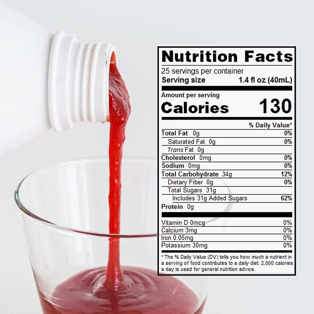 Foodrella Strawberry Flavor Concentrate Syrup Fruit Puree 338 Fl Oz 1L Makes A Refreshing Cool Drink Including Fruit Drinks Smoothies Juice Soda Iced tea  More