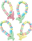 Dinosaur Candy Bracelets  Individually Wrapped Bulk 24 pieces  Great for Dinosaur Birthday Party Goody Bags Party Favor Candy for Kids Dinosaur Bracelet