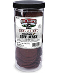 Old Trapper Double Eagle Beef Jerky Peppered Flavor 21oz 80Piece Jar Natural Wood Smoked Meat Snacks 10 Grams of Protein and 80 Calories per Serving Pack of One