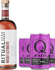 Ritual Zero NonAlcoholic Whiskey Alternative with 5 Pack of Q Mixers Ginger Beer for your favorite AlcoholFree Mixed Drink