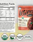 BeanVIVO Pack of 3 Organics Plant based Protein Three Bean Vegan Chili  Good Source of Fiber  Nutritious  Microwave Meals  GlutenFree Plant Food  10 oz