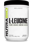 NutraBio 100% Pure L-Leucine - Muscle Recovery and Support - Naturally Fermented Free Form Amino Acid - Vegan, Non-GMO, Gluten Free - (500 Grams)