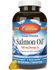 Carlson - Salmon Oil, 500 mg Omega-3s, Norwegian, Heart, Brain & Joint Health, 300 Softgels