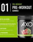 AXO Nutrition, Pre-Workout Energy Gummies - Sour Watermelon Flavor - 75 Gummies