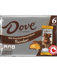 DOVE Milk Chocolate Peanut Butter Reindeer Christmas Candy Bar, 1.1 Oz (Pack of 6)