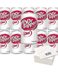 Diet Dr Pepper Mini Cans 75oz Cans Pack of 10 with Bay Area Marketplace Napkins