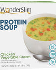 WonderSlim Protein Soup Chicken  Vegetable Cream 12g Protein No Fat 7ct