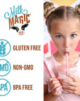 Milk Magic Milk Flavoring Straws 4Pack Bundle 16 count Includes 4 Chocolate 4 Chocolate Peanut Butter 4 Chocolate Banana and 4 Cookies  Cream Cereal Straws