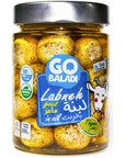 Go Baladi Gluten-free Labneh Goat Balls in Olive oil and Zaatar, - 300g