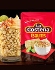 La Costena Esquites la Costeña Pouch 400 gr  made with 100 natural corn and seasoned with the traditional Mexican flavor Ideal to share with the family in their practical presentation