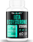 Thalacy 1200MG Beta Ecdysterone Supplement, 98% Maximum Purity Ecdysterone Supplements for Lean Muscle Mass, Athletic Performance & Strength, 60 Capsules