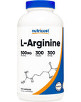 Nutricost L-Arginine 500mg, 300 Capsules - Gluten Free and Non-GMO