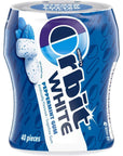 ORBIT WHITE Peppermint Sugarfree Gum, 40 Piece Bottle