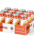 GoodBelly Organic Prebiotic Sparkling Water  Mango Pineapple  Zero Added Sugar  Low Calorie  Supports Gut Health  12 pack