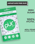 PUR Gum | Aspartame Free Chewing Gum | 100% Xylitol | Sugar Free, Vegan, Gluten Free & Keto Friendly | Natural Spearmint Flavored Gum, 55 Pieces (Pack of 1)