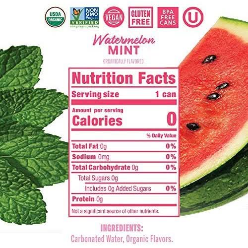 Nixie Sparkling Water Organic Watermelon Mint Sparkling Water 8 Pack 12 FZ