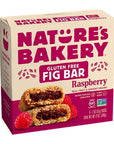 Natures Bakery Gluten Free Fig Bars Raspberry Real Fruit Vegan NonGMO Snack bar 1 box with 6 twin packs 6 twin packs