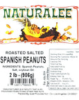 Naturalee Peanuts With Skin Spanish Peanuts 2 lbs  Roasted  Salted  Heart Health High Protein