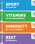 Nuun Hydration Complete Pack - Sport, Vitamins, Immunity and Rest Electrolyte Drink Tablets, Mixed, 4 Pack (42 Servings)