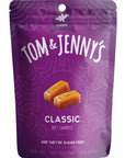 Tom  Jennys Sugar Free Candy Soft Caramel with Sea Salt and Vanilla  Low Net Carb Keto Candy  with Xylitol and Maltitol  Classic Caramel 1pack