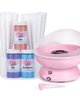 Cotton Candy Express CC1000S Cotton Candy Machine with 3  11oz Jars of Cherry Grape Blue Raspberry Orange Pink Vanilla Floss Sugar  50 Paper Cones Easy to Use and Clean