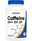 Nutricost Caffeine Pills, 200mg Per Serving (250 Caps)