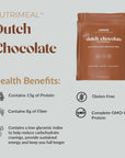 USANA Nutrimeal Meal Replacement Shake - Dutch Chocolate - Non-GMO - Gluten Free - Low Glycemic - 540 Grams - 9 Servings