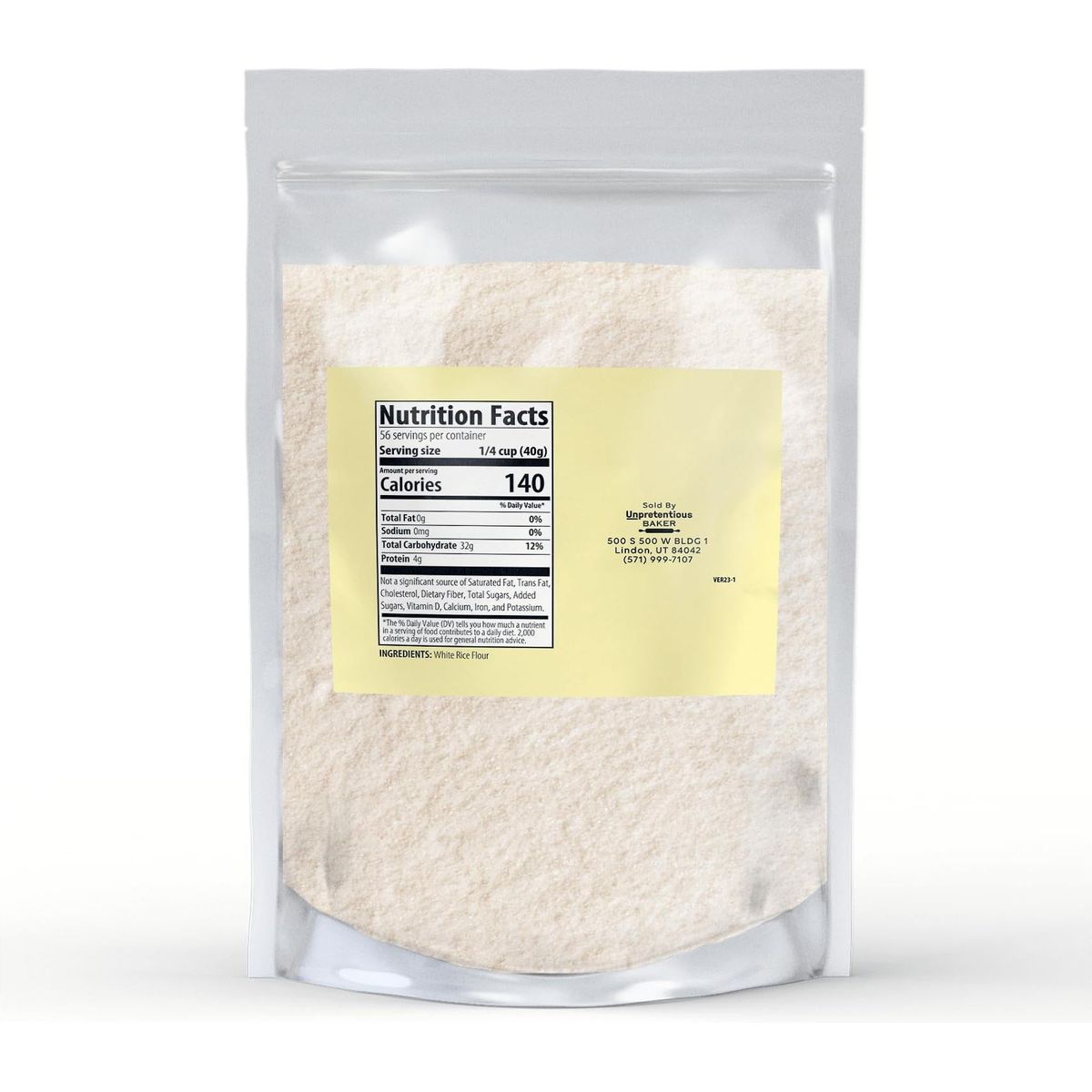 Unpretentious White Rice Flour, 5 lb, Cookies, Cakes, Muffins and Breads