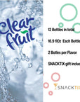 Clear Fruit Water  Variety Pack  12 Flavored Water Bottles of 169 fl oz Each  Liquid Hydration Refreshing and Delicious with Snacktix coaster included