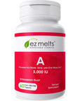 EZ Melts Dissolvable Vitamin A 5,000 IU, Sugar-Free, 2-Month Supply