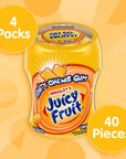 Juicy Fruit Gum 4 Pack Original Bubble Gum Chewing Gum Bulk Pack 40 piece Bottle