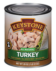 Keystone Meats All Natural Canned Turkey 28 Ounce Long Term Shelf Life Emergency Survival Food Canned Meat  Fully Cooked Ready to Eat  All White Meat No Carbs Gluten Free Family Pack of 6