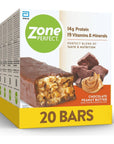 ZonePerfect Protein Bars 14g Protein 19 Vitamins  Minerals Nutritious Snack Bar Chocolate Peanut Butter 20 Bars