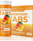 skinnytabs Superfood Tabs Detox Cleanse Drink - Fizzy Nutrition Supplement for Women and Men - Support Healthy Weight - Improve Digestive Health and Bloating Relief - Peach Mango Flavor [30 Tablets]