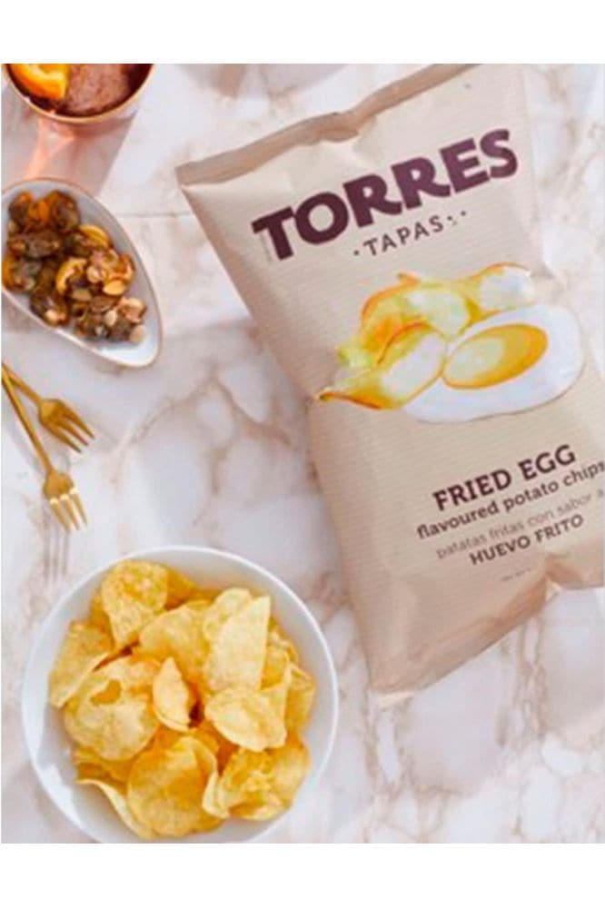 Torres Spanish Potato Chips Patatas Fritas Variety Pack Made in Barcelona, Spain (Fried Egg, 2)