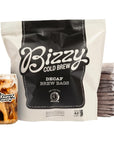 Bizzy Cold Brew Coffee  Decaf Blend  Water Process  Coarse Ground Coffee  Micro Sifted  Specialty Grade  100 Arabica  Brew Bags  12 Count  Makes 42 Cups