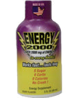 Global Brands Energy 2000 Drink Shot Packs Over 220mg of Caffeine No Crash 482oz Bottles Pack of 48 Grape