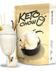 Keto Chow Vanilla Cream  Keto Meal Replacement Shake Powder  Nutritionally Complete  Low Carb  Delicious Easy Meal Substitute  Protein Rich  Dairy Free  21 Meal Serving