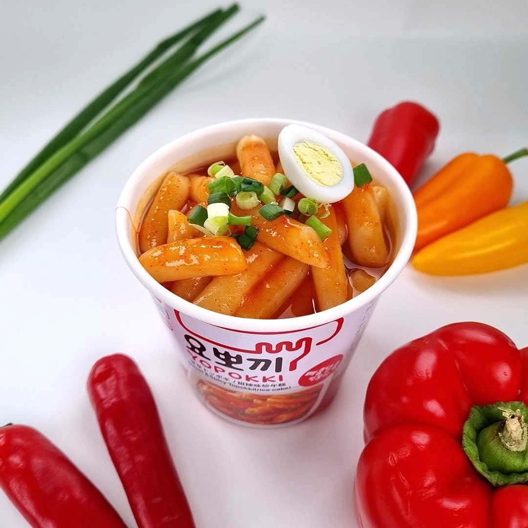 Yopokki Instant Tteokbokki Cup Sweet Mild Spicy Cup of 2 Korean Street food with sweet and moderately spicy sauce Topokki Rice Cake  Quick  Easy to Prepare