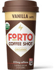 FORTO Coffee Shots  225mg Caffeine Vanilla Latte ReadytoDrink on the go Pack of 12