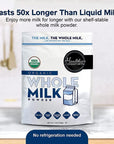 Healthier Comforts Organic Whole Milk Powder  Certified USDA Organic Powdered Milk  Kosher Gluten Free NonGMO Dry Milk Powder Whole Milk  Dried Milk w Resealable Packaging Shelf Stable Milk 7oz