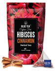 BLUE TEA  Hibiscus Cinnamon Herbal Tea  60 Tea Bags  PRIME SAVINGS DAY  TANGY  SPICY  Caffeine  Free  Farm Packed  Flower Based  Vegan  Gluten Free  NonGMO  EcoConscious Ziplock Pouch