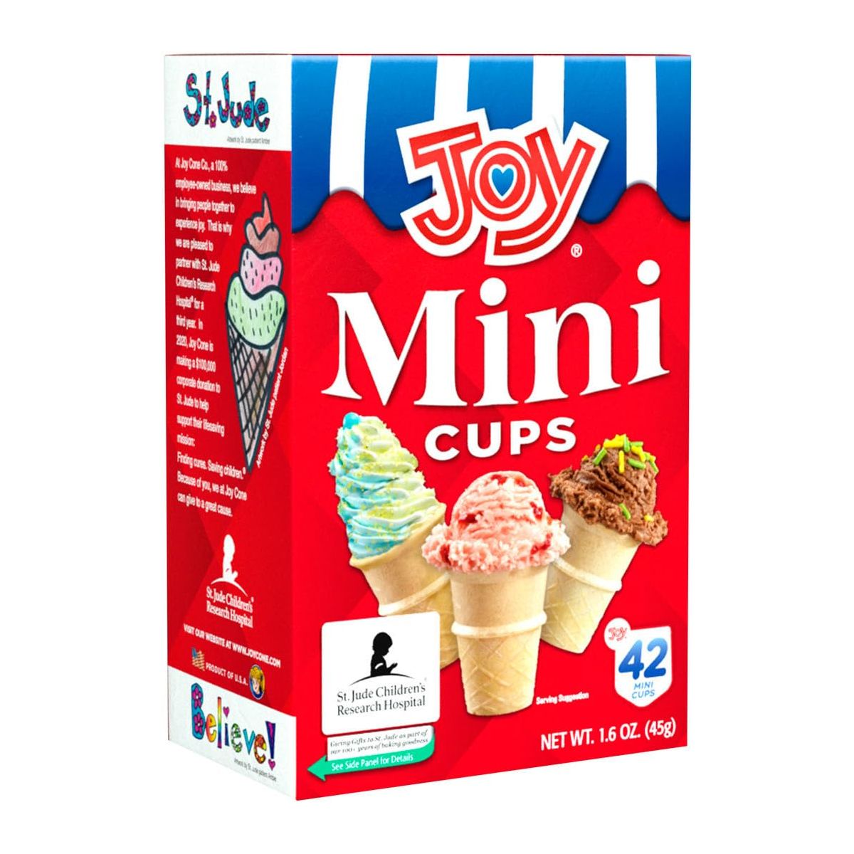 Joy Mini Cups Miniature Ice Cream Cones For Kids Desserts Cupcake Cones Cake Pops 42 Count 1 Box42 cones