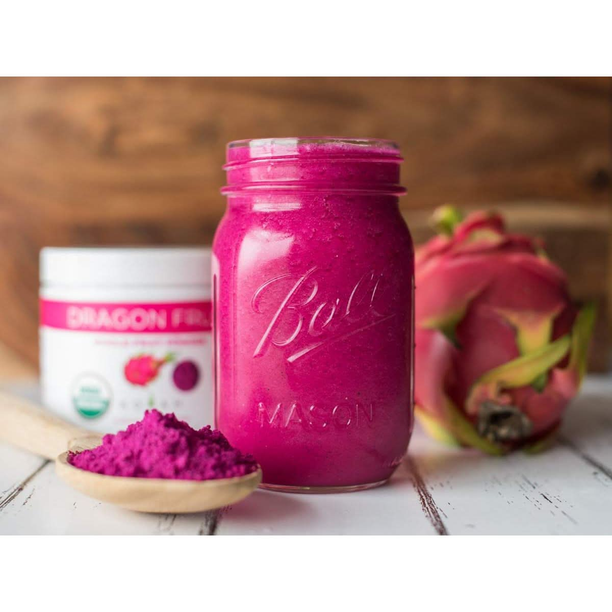 KOYAH  Organic Freezedried Pink Dragon Fruit Powder 1 Scoop  14 Cup Fresh 30 Servings often called Pitaya 180 g 635 oz