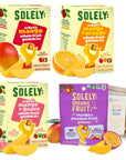 Solely Fruit Gummies Variety Pack of 4 Bundle - 1 of each flavor (Organic Mango, Mango and Orange, Mango and Guava, Mango and Passion Fruit) 13 oz total No Added Sugar Vegan Organic Whole Dried Fruit Snacks