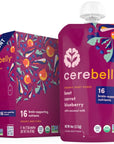 Cerebelly Organic Baby Food Pouches Beet Carrot Blueberry (4 Ounce, 6 Count) - Toddler Snacks - 16 Brain-supporting Nutrients from Superfoods - Healthy Snacks, Gluten-Free, BPA-Free, No Added Sugar