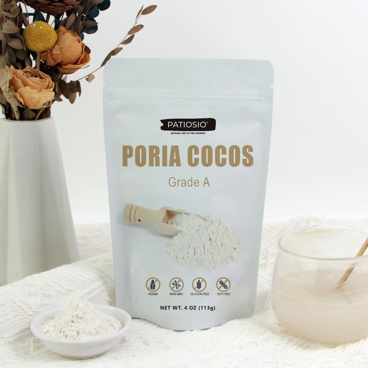 Poria Cocos Powder  Pure Fu Ling Powder for BeverageSoupPorridgeCake and Baking Food  No Additives or FIllers  4oz113g