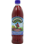 Robinsons Fruit Drink Apple  Blackcurrant No Added Sugar 1Liter Plastic Bottles Pack of 4