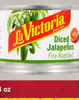 La Victoria Fire Roasted Diced Jalapeños Hot 4 Ounce Pack of 24